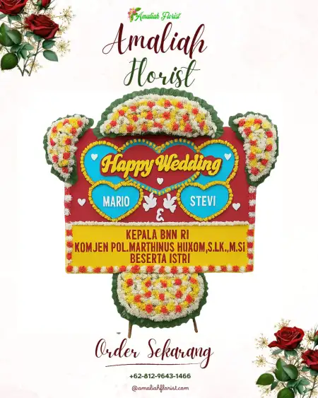 Papan Bunga Pernikahan Biga